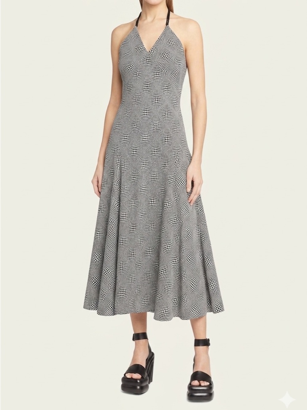 Mango | Optical Illusion Halter Midi Dress